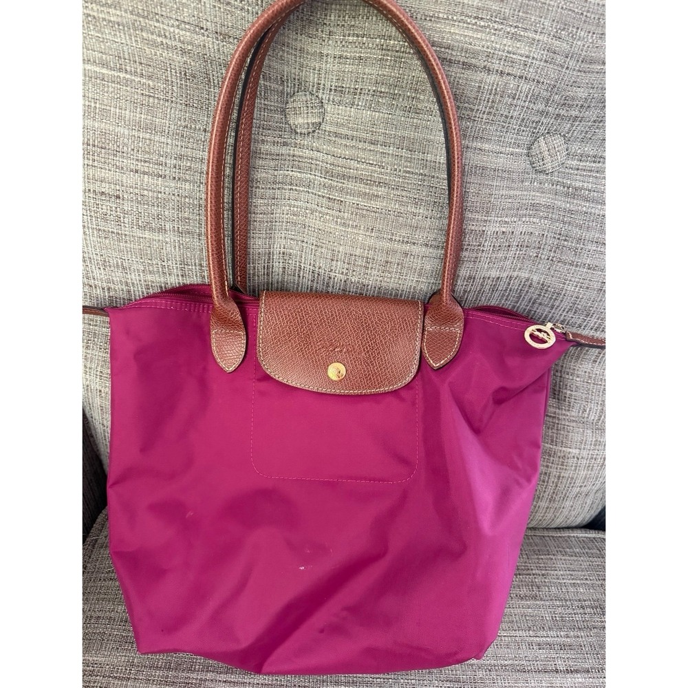Longchamp Magenta Medium Long Handle